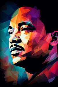 Martin Luther King Symphonie abstraite de couleurs et de formes sur De Muurdecoratie