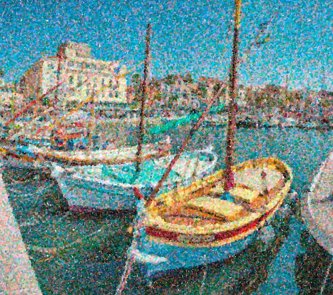 Pleasure port for with historic sailboats, Sanary-sur-Mer, Var, France by Rene van der Meer