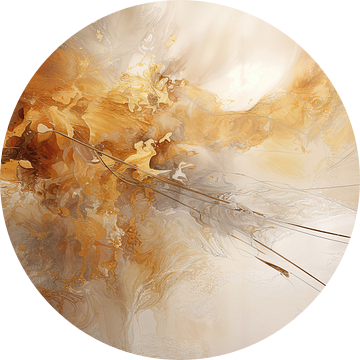 Abstract schilderij , minimalisme, herfst,bruin, oranje, geel, beige en wit van Joriali fotografie en schilderijen