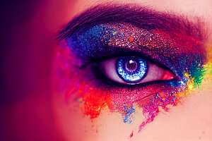 buntes Frauenauge Make-Up Illustration 02