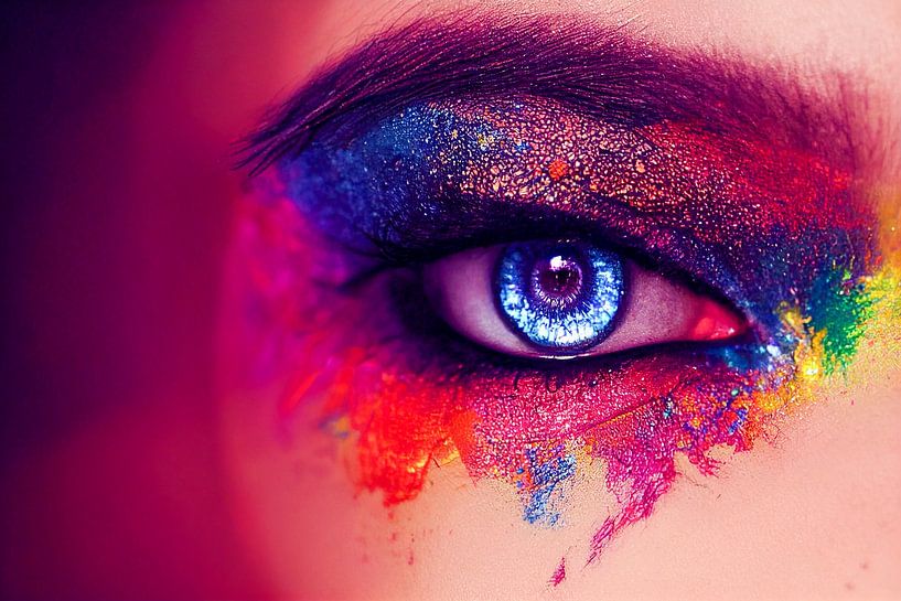 buntes Frauenauge Make-Up Illustration 02 von Animaflora PicsStock