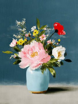 Vase mit Feldblumenstrauß