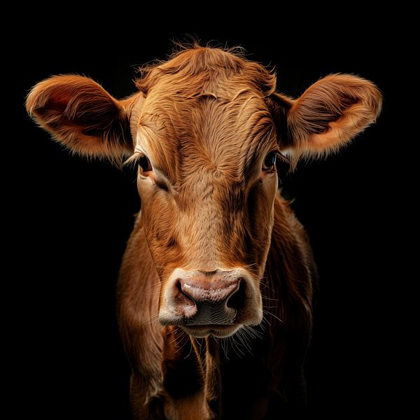 Portrait d'une vache brune par TheXclusive Art