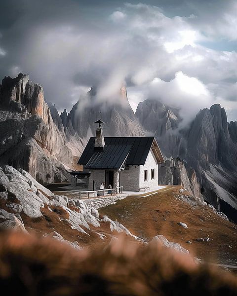 Bergpanorama im Morgennebel von fernlichtsicht