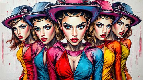 Retro-futuristische spiegelbeelden - zes vrouwen tussen modieuze visie, kloonachtige gelijkenis en de kracht van de blik