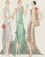De Franse schoonheden | Het nachtleven | Vintage Art Deco Mode | Historische advertentie