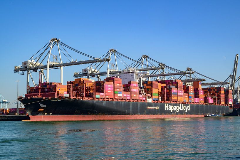 Das Containerschiff Al Nefud hat am Containerterminal festgemacht von Sjoerd van der Wal Fotografie