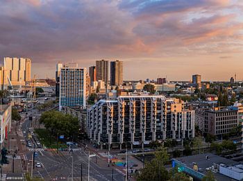 Westblaak tijdens zonsondergang