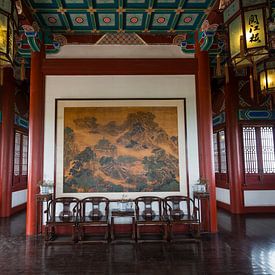 Interior old Chinese building with classic painting by Ger Beekes