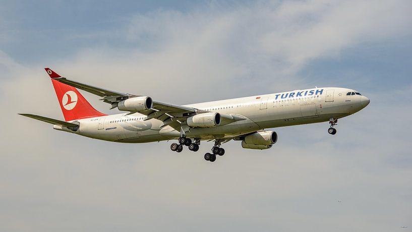 Turkish Airlines Airbus A340-300 passenger aircraft. by Jaap van den Berg