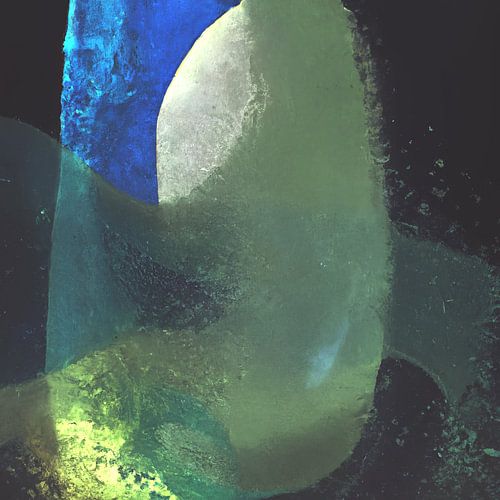 Abstrait moderne en bleu, jaune et vert