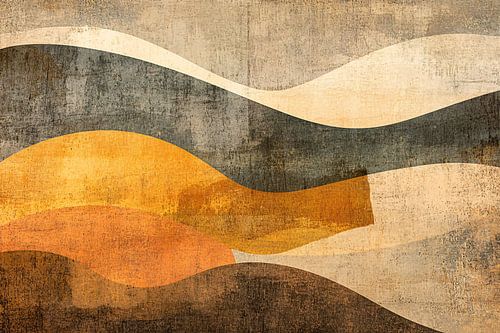 Abstract landschap met warme tinten