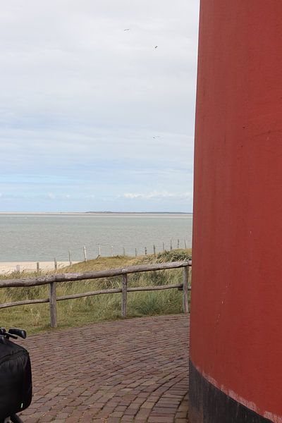 The sea and the lighthouse of De Cocksdorp on Texel by Monica de Roo-Peeters