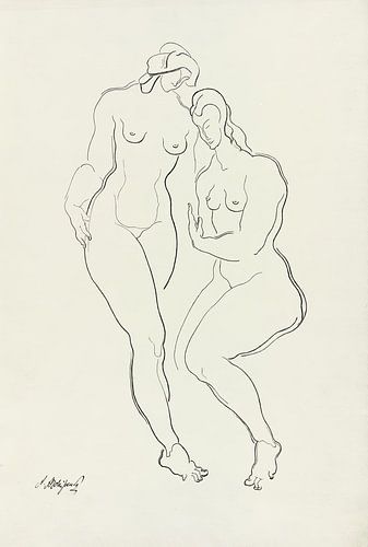 Naakttekening in de stijl van Auguste Rodin