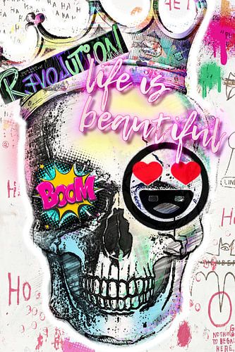 Pop Art Toile | Skull | Tête de mort | Tableau | Art | Contemporain | L