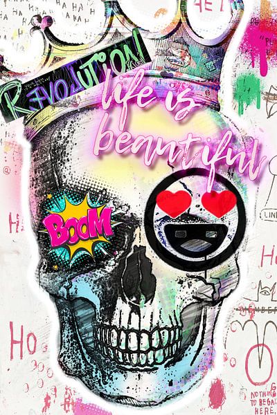 Pop Art Toile | Skull | Tête de mort | Tableau | Art | Contemporain | L par Julie_Moon_POP_ART