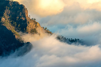 Goldenes Abendlicht über dem Wolkenmeer von La Palma