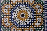 Mosaic in wall of palace in Marrakech