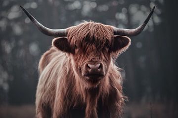 Portrait humoristique d'un Highlander écossais sur Laura Dijkslag