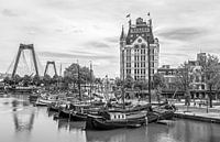 Das Weiße Haus im Alten Hafen von Rotterdam in schwarz-weiß von MS Fotografie | Marc van der Stelt Miniaturansicht