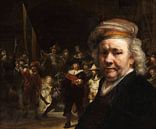 Die Nachtwache und das Selbstporträt von Rembrandt van Rijn von Eigenwijze Fotografie Miniaturansicht
