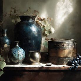 blue vase | Blue Vessel by Eye catching paintings