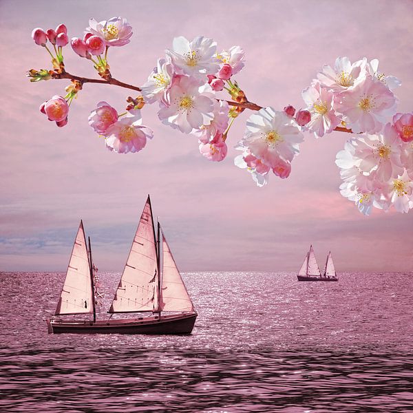 blühende Kirschzweige, Romantik am See von SusaZoom