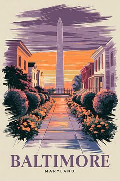 Baltimore, Maryland Vintage Travel Poster van Poster Art Shop