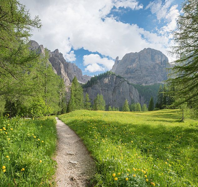 wandelpad naar waterval Pisciadu, bronlandschap Dolomieten van SusaZoom
