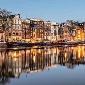 Canal houses on the Amstel river in Amsterdam by Frans Lemmens