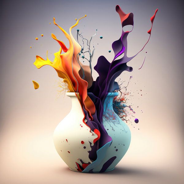Explosive Farben in einer Vase von Natasja Haandrikman