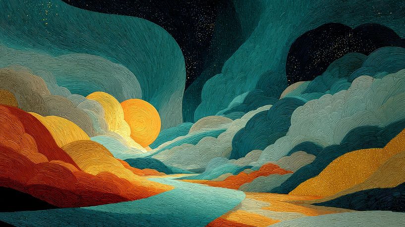 paysage abstrait et coloré par Egon Zitter