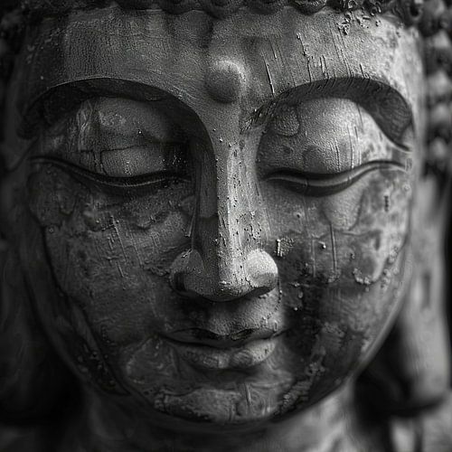 Zen Boeddha in zwart-wit