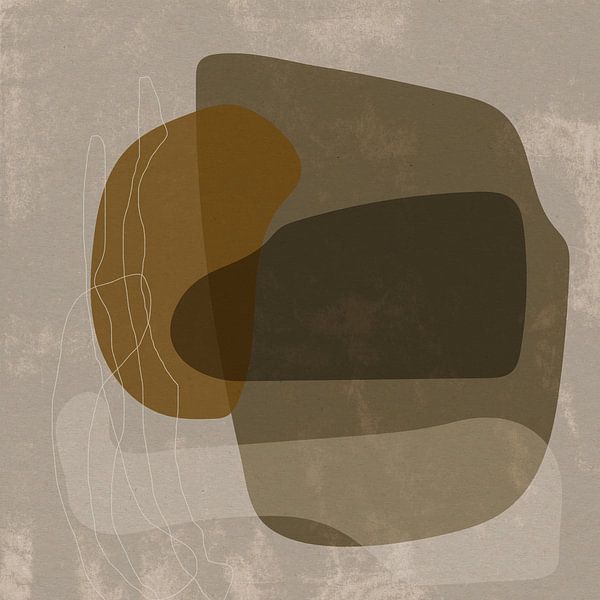 Abstract organic shapes in earthy tones and rusty brown II by Dina Dankers