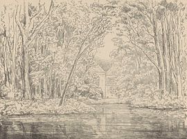 Simon Moulijn, Gezicht op landgoed Backershagen, 1926 van Atelier Liesjes