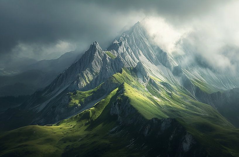 Uitzicht over de bergtoppen van fernlichtsicht