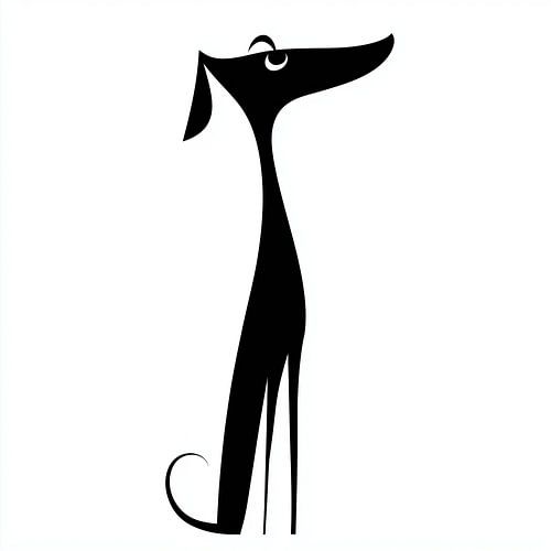 Hond silhouette zwart - wit