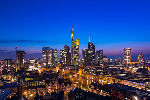 na zonsondergang win uitzicht Frankfurt