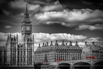 LONDON Big Ben & Red Bus by Melanie Viola