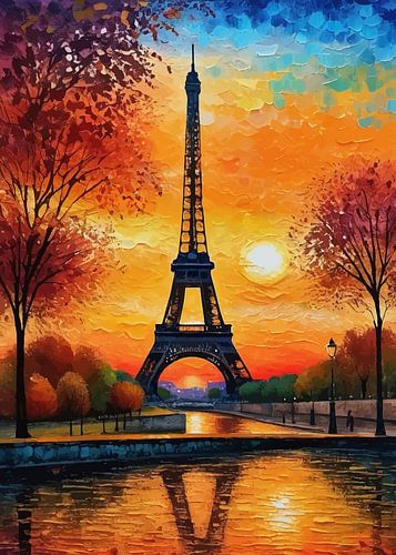 Eiffeltoren zonsondergang