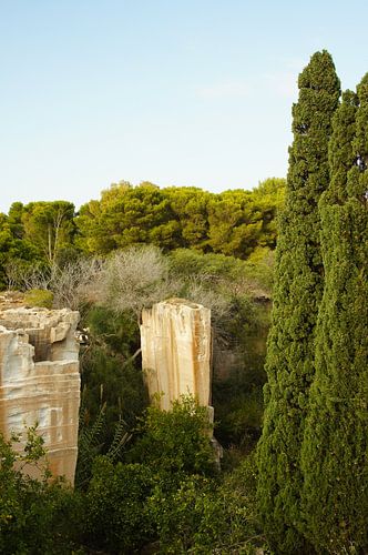 Afgegraven tuftsteenmijn op Favignana