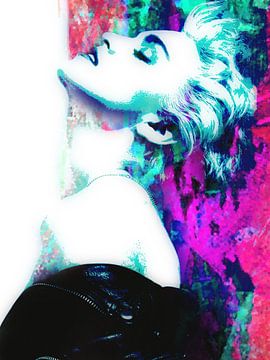 Madonna True Blue Abstrakt Portrait von Art By Dominic