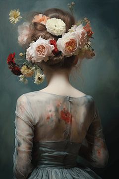 Portrait Couronne de fleurs sur Art Lovers