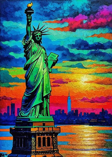 Freiheitsstatue bei Sonnenuntergang von MIROKKU