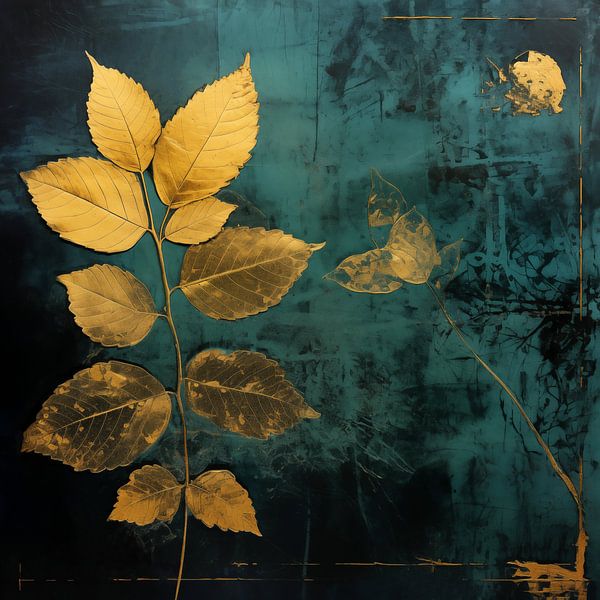 Leaves on Blue by Color Square