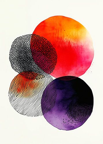 Abstractie modern schilderij vormen en kleuren