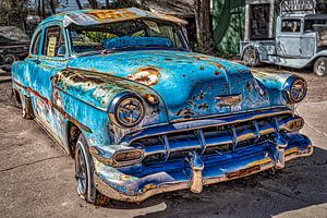 Oldtimer Motorhaube Grill an der Route 66 in USA