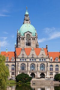 Nouvel hôtel de ville dans le Maschpark , Hanovre, Basse-Saxe, Allemagne, Europe