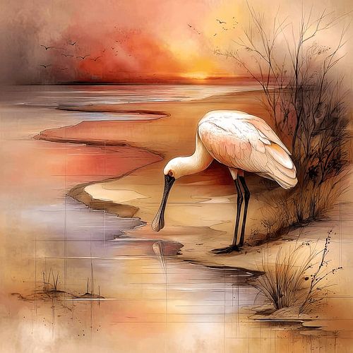 Der Vogel im Schein der Abenddämmerung von KRAB