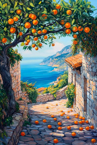 Orangeraie vue sur la côte par Poster Art Shop
